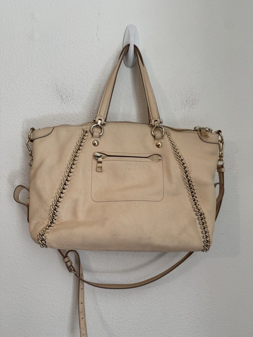 COACH Bag Handbag Whiplash Prairie Satchel Apricot Pebbled Leather